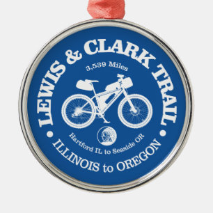 Lewis & Clark Trail (cycling) Metal Tree Decoration
