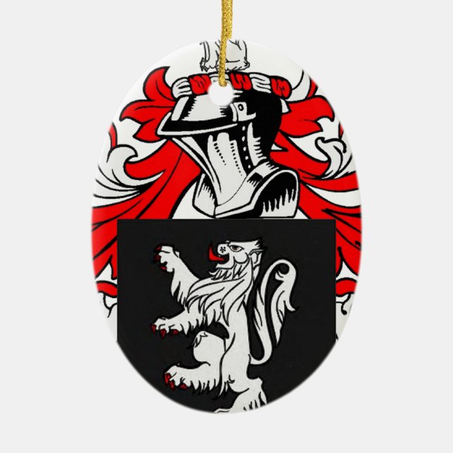 Lewis Coat of Arms Ceramic Tree Decoration (Front)