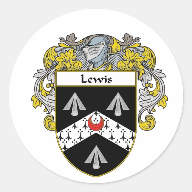 Lewis Coat of Arms (Mantled) Classic Round Sticker (Front)