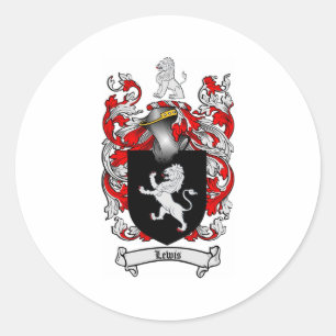 Lewis Family Crest - Lewis Coat of Arms Classic Round Sticker