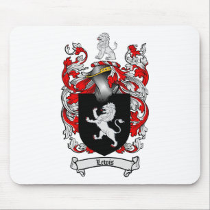 Lewis Family Crest - Lewis Coat of Arms Mouse Mat