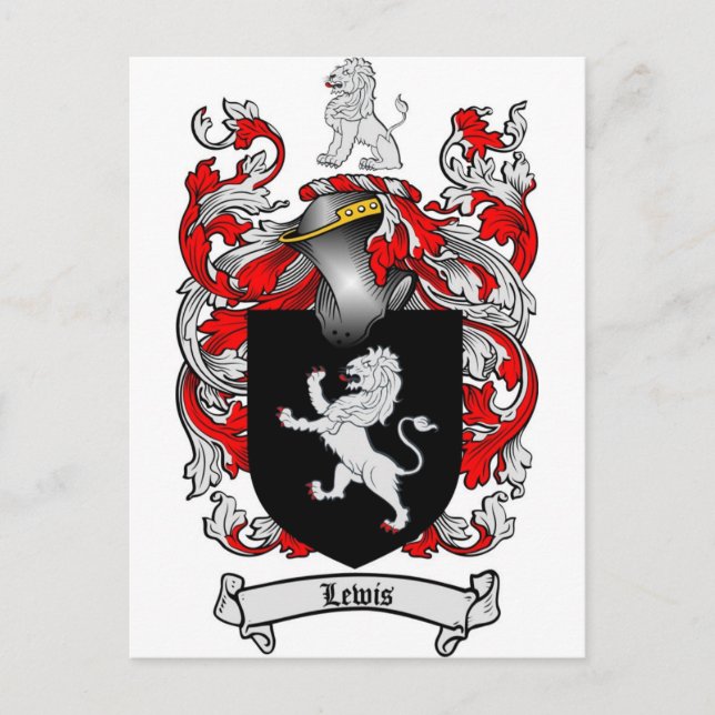 Lewis Family Crest - Lewis Coat of Arms Postcard (Front)