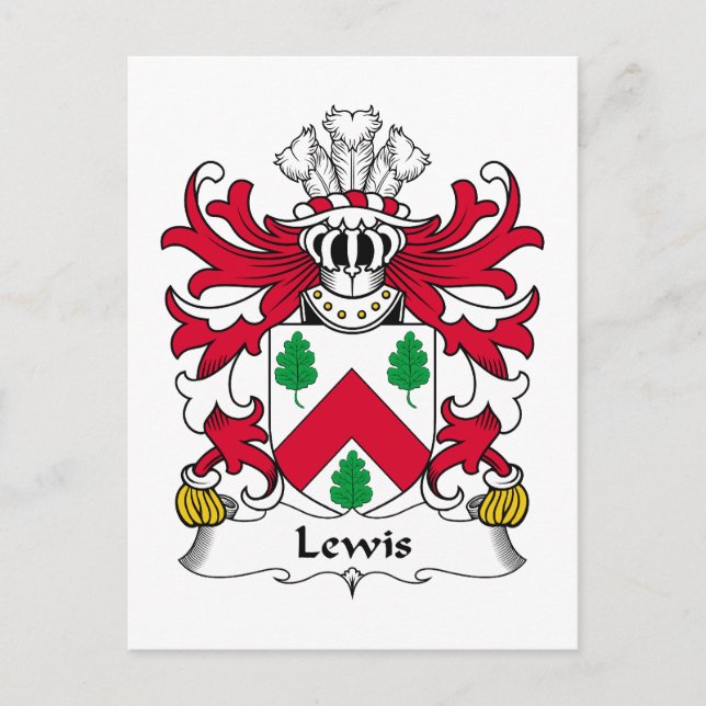 Lewis Family Crest Postcard (Front)