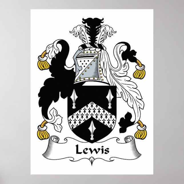Lewis Family Crest Poster (Front)