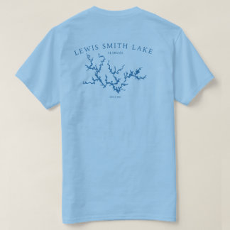 Lewis Smith Lake Alabama Map Double Sided Tee