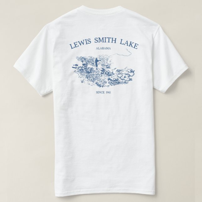 Lewis Smith Lake Fishing Sketch Tee (Design Back)