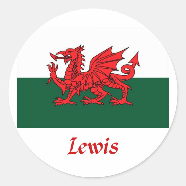 Lewis Welsh Flag Classic Round Sticker (Front)