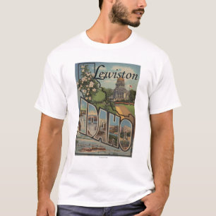Lewiston, Idaho - Large Letter Scenes T-Shirt