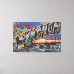 Lewiston, Maine (River Scene) Canvas Print