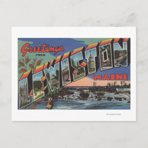 Lewiston, Maine (River Scene) Postcard