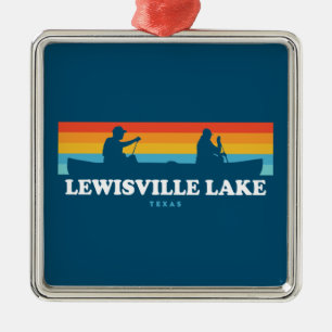 Lewisville Lake Texas Canoe Metal Tree Decoration