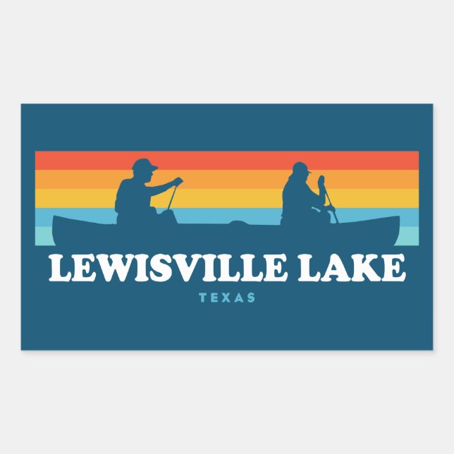 Lewisville Lake Texas Canoe Rectangular Sticker (Front)