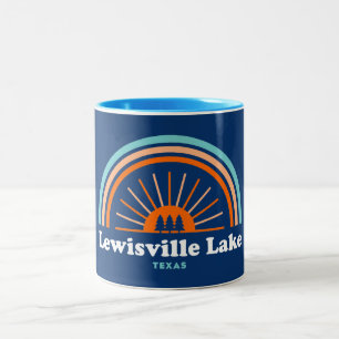 Lewisville Lake Texas Rainbow Two-Tone Coffee Mug
