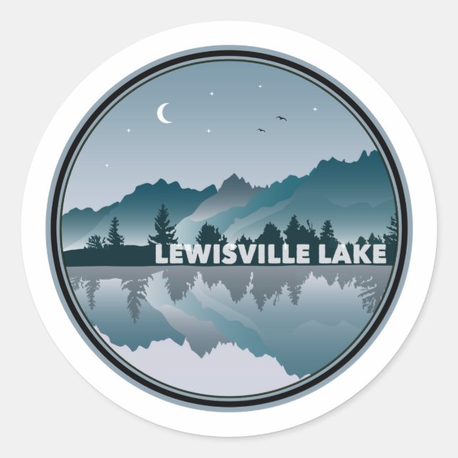 Lewisville Lake Texas Reflection Classic Round Sticker (Front)