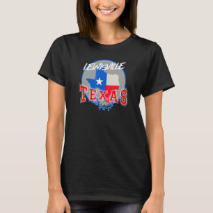 Lewisville Texas in Red White and Blue Bonnet Fl T-Shirt