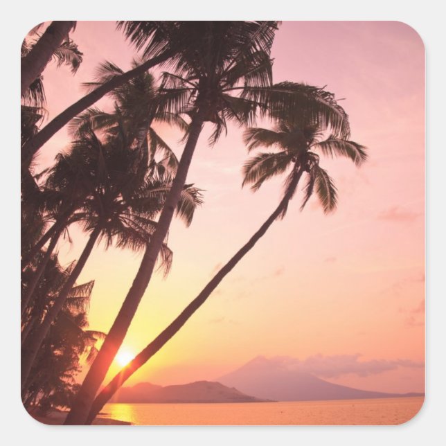 Lewolin Village, Illi Api Island, Selat Boleng Square Sticker (Front)