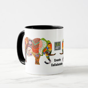 LexArt Create Collaborate Elephant Mug