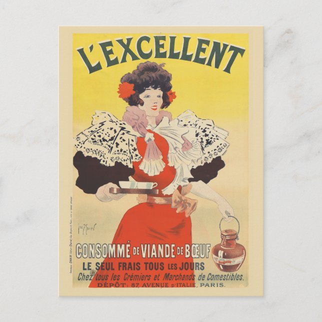 L'Excellent France Vintage 1895 Poster Postcard (Front)