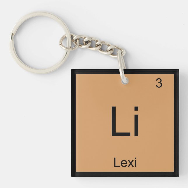 Lexi  Name Chemistry Element Periodic Table Key Ring (Front)