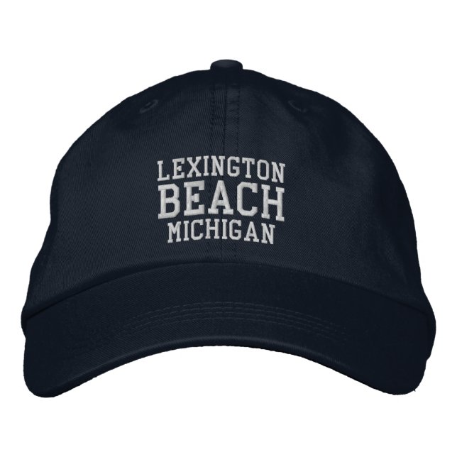 Lexington Beach Michigan Embroidered Baseball Hat (Front)