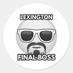 Lexington Final Boss Cool Emoji Classic Round Sticker