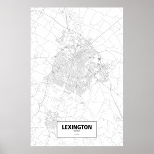 Lexington, Kentucky (black on white) Poster