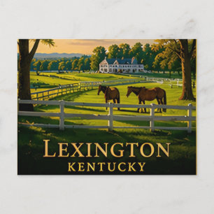 Lexington Kentucky Bluegrass Country & Horse Farms Postcard