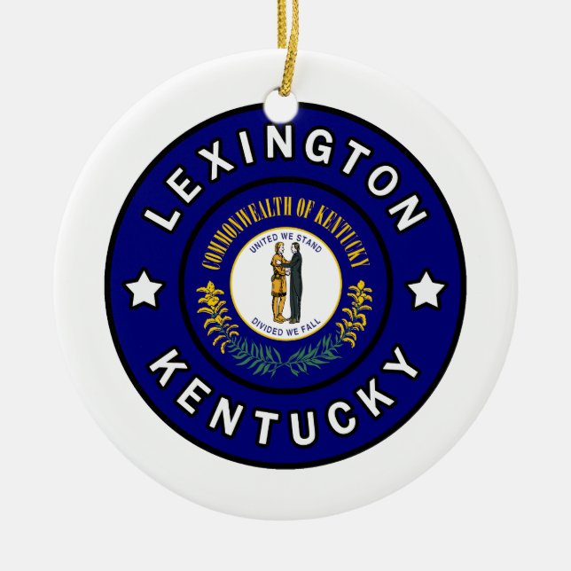 Lexington Kentucky Ceramic Tree Decoration (Front)