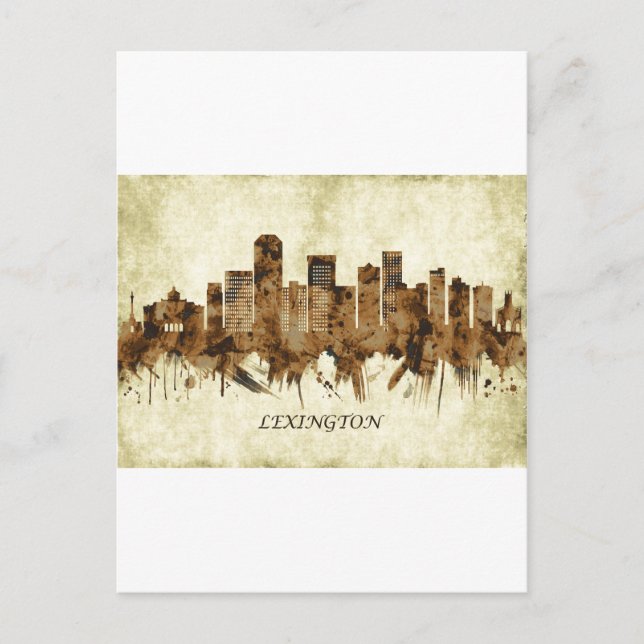 Lexington Kentucky Cityscape Invitation Postcard (Front)