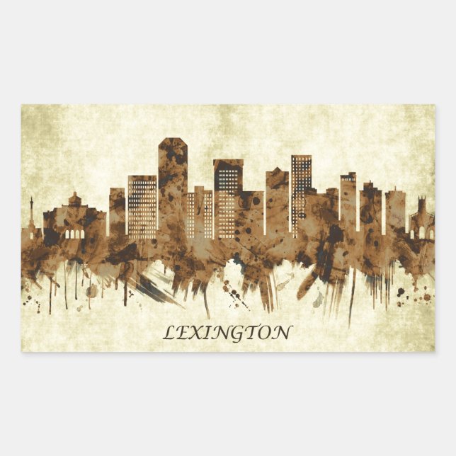 Lexington Kentucky Cityscape Rectangular Sticker (Front)