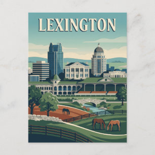 Lexington Kentucky Horse Country Vintage Poster Postcard