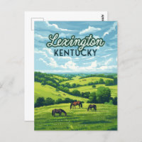 Lexington Kentucky Horses Bluegrass Farms Vintage