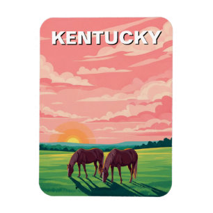 Lexington Kentucky Postcard Horse Farm Magnet