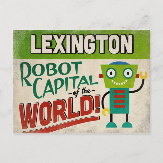 Lexington Kentucky Robot - Funny Vintage Postcard (Front)