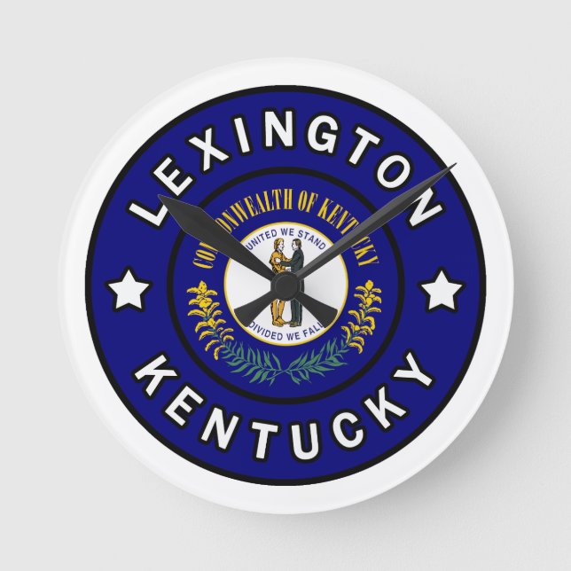 Lexington Kentucky Round Clock (Front)