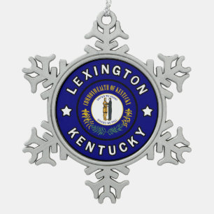 Lexington Kentucky Snowflake Pewter Christmas Ornament
