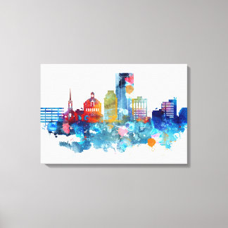 Lexington, Kentucky watercolor skyline Canvas Print