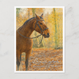 Lexington KY Horse Capital Watercolor Holiday Postcard