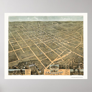 Lexington, KY Panoramic Map - 1871 Poster
