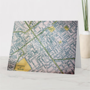Lexington, KY Vintage Map Card
