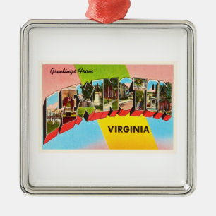 Lexington Virginia VA Old Vintage Travel Postcard- Metal Tree Decoration
