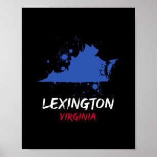 Lexington Virginia Va Paint Splatter Vacation Souv Poster
