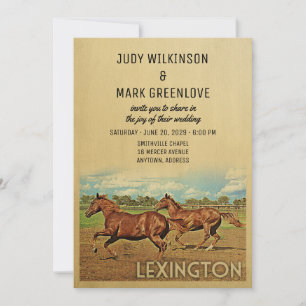 Lexington Wedding Invitation Kentucky Horses