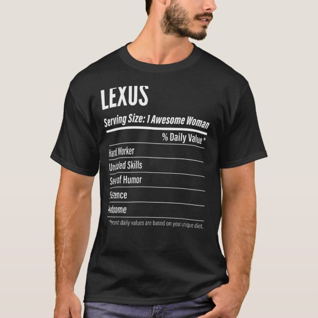Lexus Gift, Nutritional Facts Serving Size, Calori T-Shirt (Front)