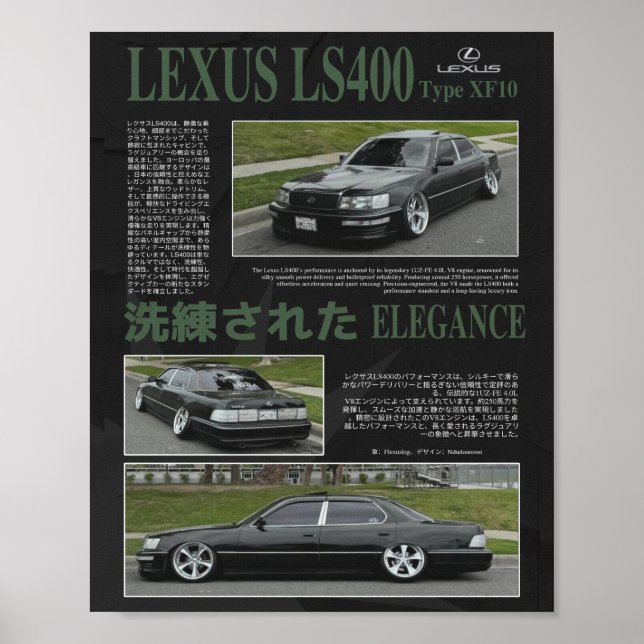 Lexus LS400 XF10 – VIP Stance Elegance Poster (Front)