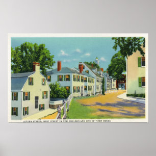 Leyden Street View, First Street in New England Poster