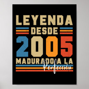 Leyenda Desde 2005 Vintage Cumpleanos Sticker Poster