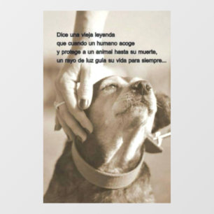 Leyenda sobre adoptar animales window cling