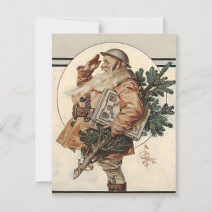 Leyendecker Christmas Santa WWI Holiday Card