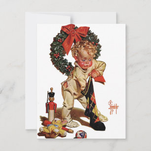 Leyendecker Christmas Stocking Holiday Card